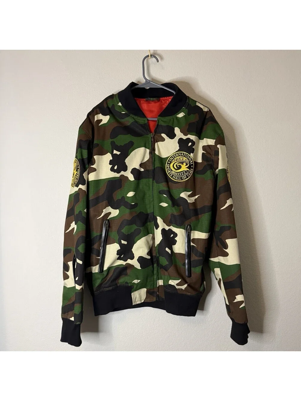 International Sports Hall Of Fame Camo Bomber Jacket XXL Custom DrRobert Graham